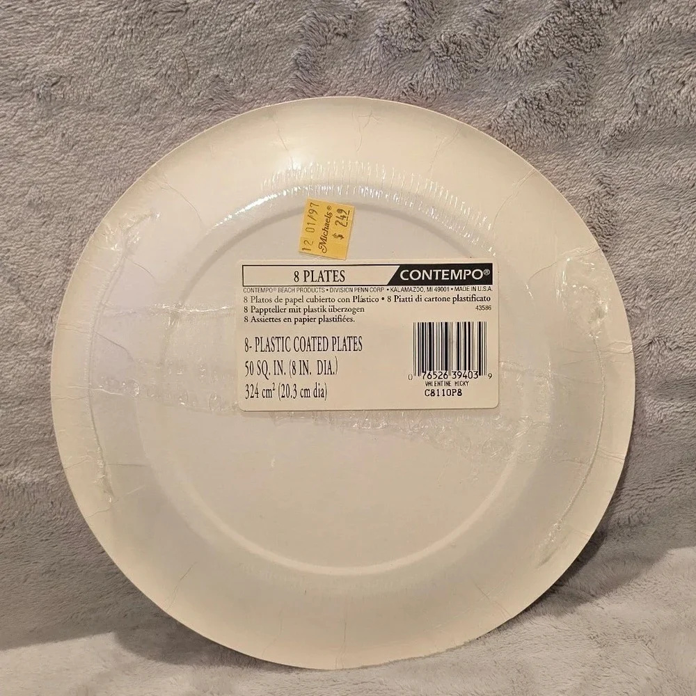 Vtg 1997 Disney Mickey Minnie Mouse 8 Inch Paper Plates Pack of 8 Contempo NEW